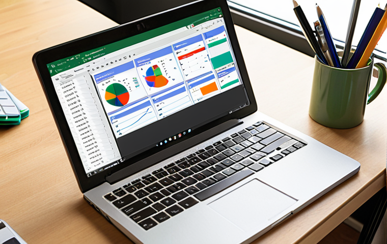 ** A close-up shot of a web designer's workspace. A laptop displays a detailed work log spreadsheet (Google Sheets or Excel) showcasing columns for date, project, task, time spent, and notes. The work area is organized with design-related items like a sketchbook, color swatches, and a coffee mug. The overall tone is productive and meticulous.
**