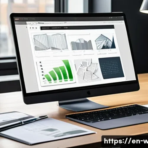 Home 33 웹디자인 현장 경험 공유 - A modern web designer’s workspace featuring a large widescreen monitor displaying a homepage layout ...